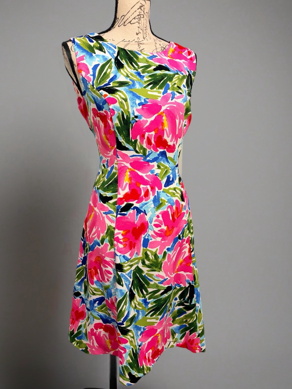AGB Watercolor Floral Dress Sz 8 / NWT / Fit & Flare / Dopamine Dress / Retro